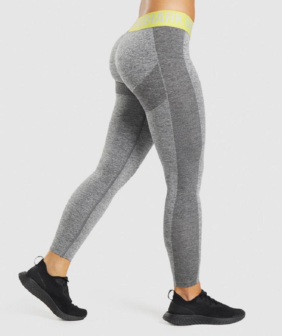 Leggins Gymshark Flex Low Rise Mujer Gris Amarillo | CO 2917XYU